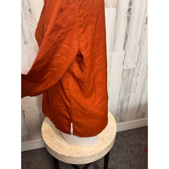 Truth NYC Rust Orange Lace-Up Blouse Women’s Size M - Picture 2 of 8
